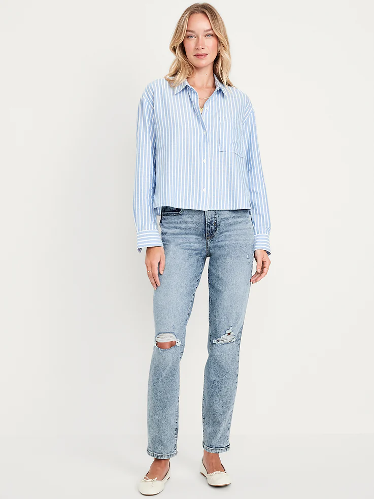 Old Navy High-Waisted OG Straight Ankle Jeans in the Cerys wash